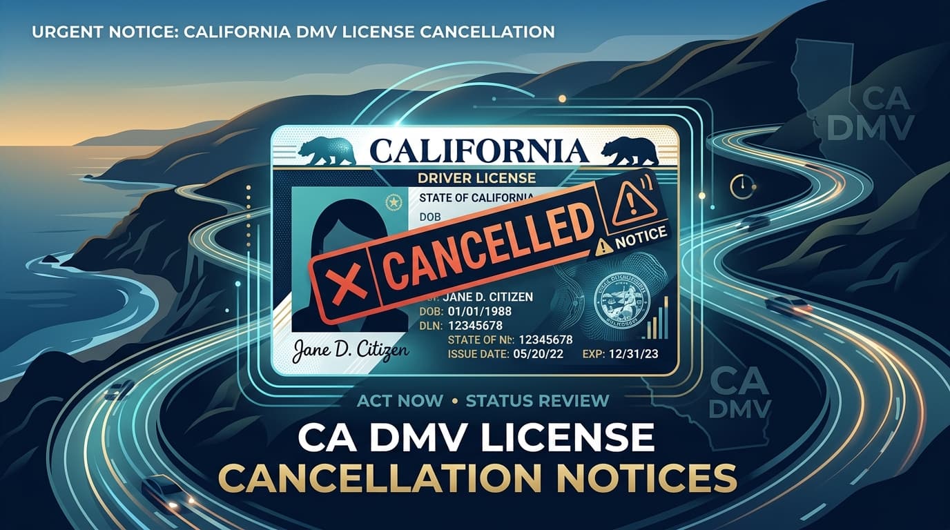 California DMV License Cancellations and Retake Notices (2026)