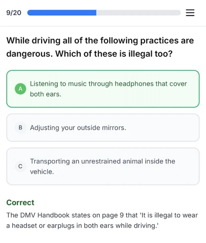 DMV Question Bank Screenshot