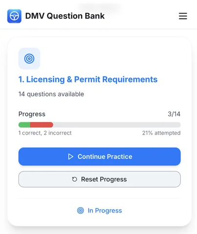 DMV Question Bank Screenshot